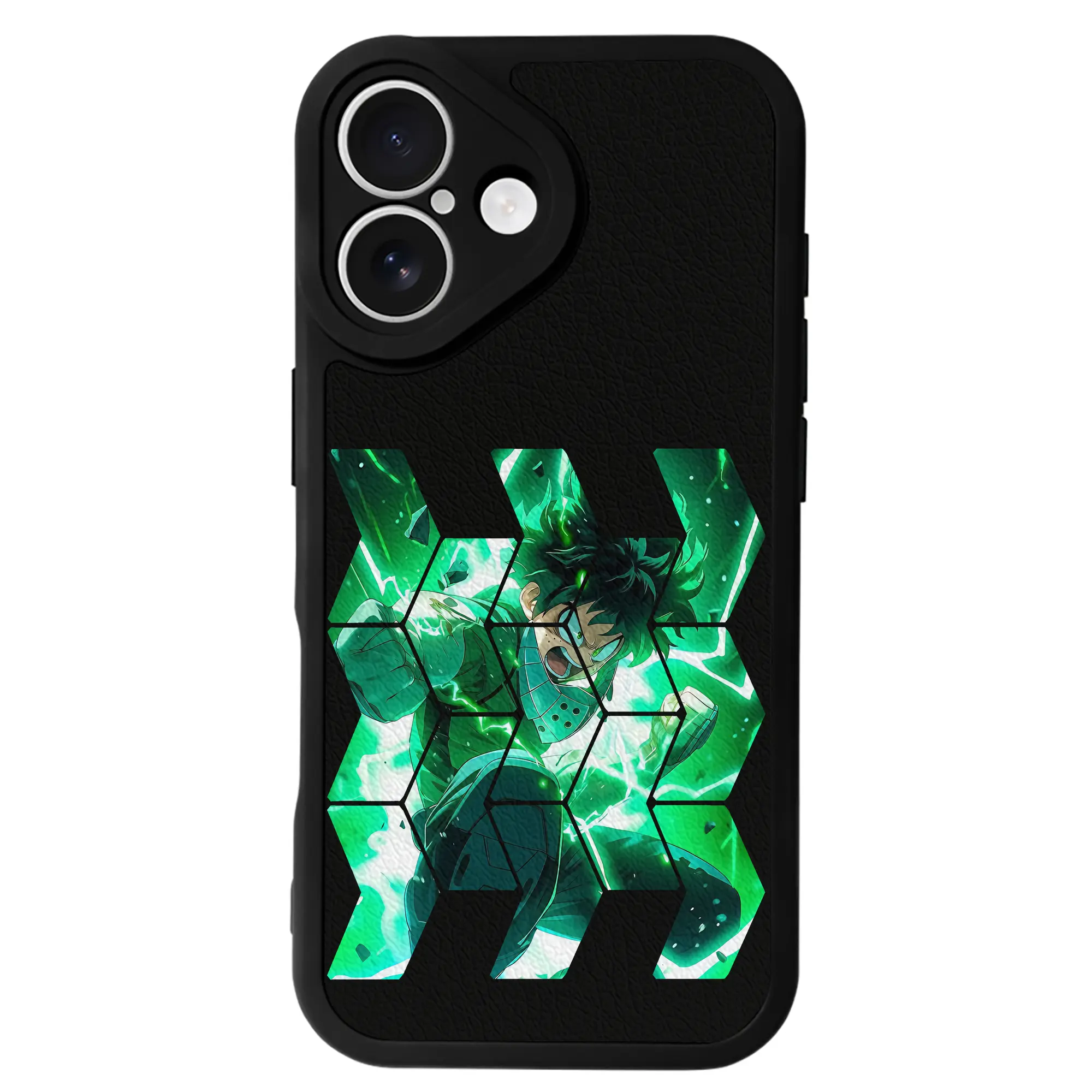 僕のヒーローアカデミア グッズ,緑谷出久 - IPhone 16シリーズ対応 ・ シリコンスマホケース ・ レザー調 ・ 高精度フィット ・ 耐衝撃 ・ ワイヤレス充電対応 ・ 精密カット